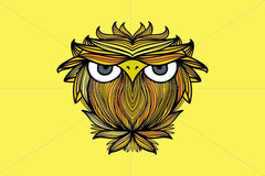 Owl - Freehand Creative Linear Graphic Artistic Composition
