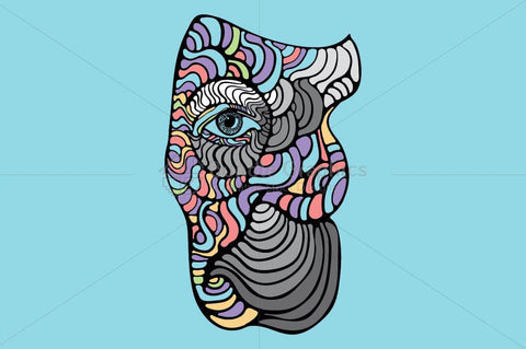 Elephant Profile - Creative Linear Graphics of Animal