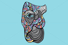 Elephant Profile - Creative Linear Graphics of Animal