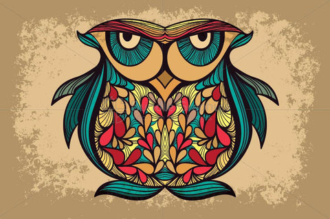 Staring Owl -  Creative Textured Graphics