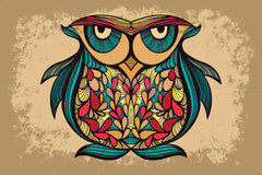 Staring Owl -  Creative Textured Graphics