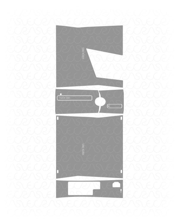Microsoft Xbox 360 Slim Gaming Console Vinyl Skin Vector Cut File Template 2010