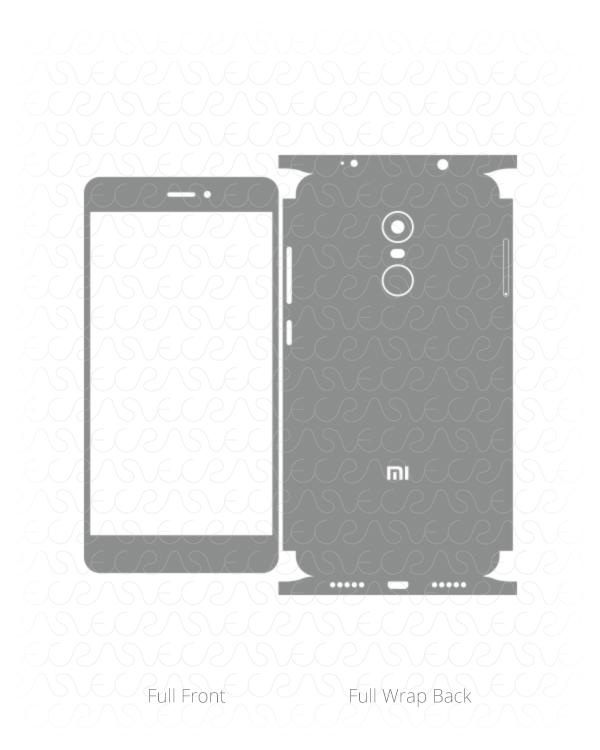 Xiaomi Redmi Note 4 Vinyl Skin Vector Cut File Template 2017