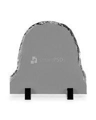 Semi Circle Arc Shaped Rock Slate Photo Frame Design mockup 3-views 