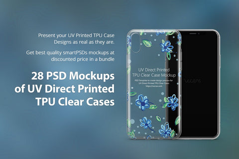 UV TPU Clear Phone Case Mockup Bundle of 28 PSDs Released in 2017