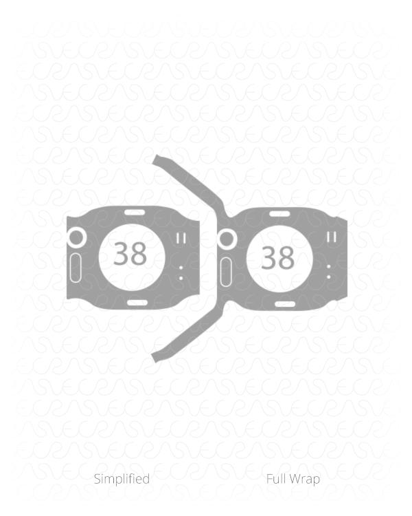 Apple Watch 38 MM Series 2 Vinyl Skin Vector Cut File Template 2016