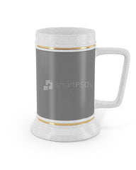 Gold Trim Flared Base Beer Stein Mug Mockup