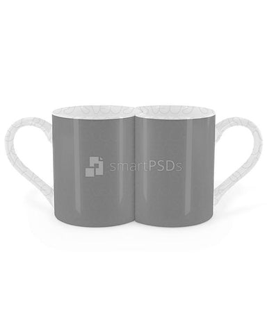 11OZ Half Heart Handle Couple Mug Design Mockup