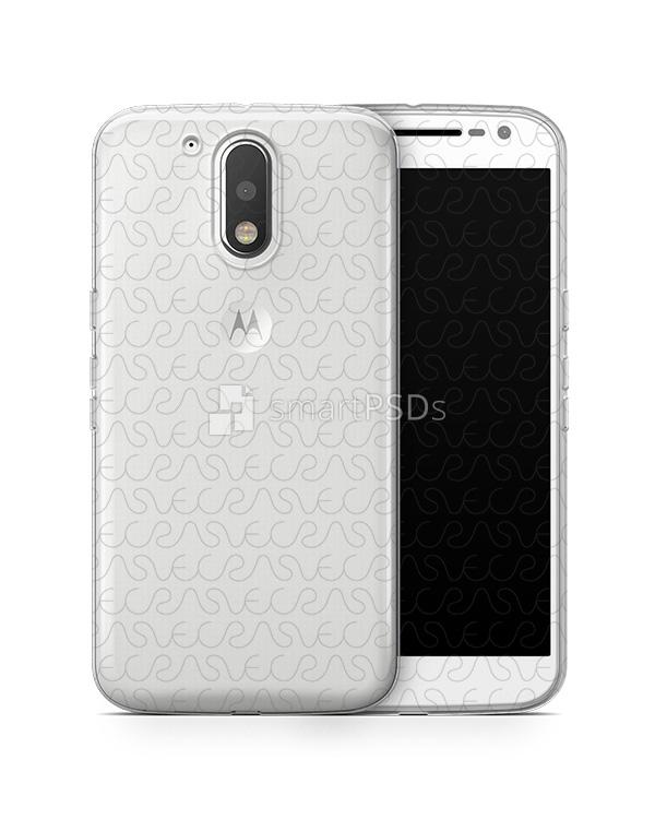 Motorola Moto G4 UV TPU Clear Case Design Mockup 2016 (Front-Back)