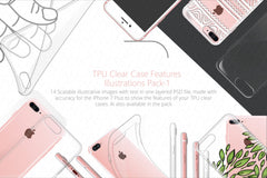 UV Printed TPU Clear Phone Case  Feature Illustrations Pack-1