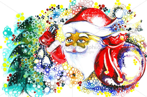 Royalty Free Handmade Abstract Painting of Santa Claus