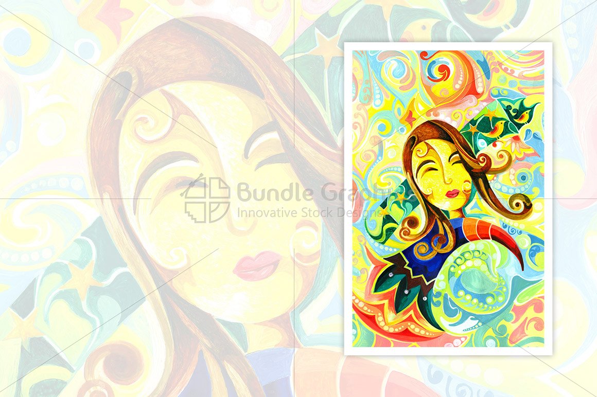 Royalty Free Handmade Abstract Painting of Fairy