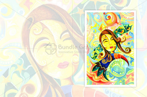 Royalty Free Handmade Abstract Painting of Fairy