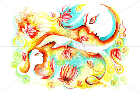 Handmade Painting of Guru and Shisya