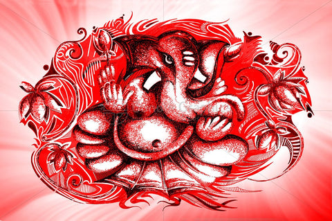 Lord Ganesha -  Ink Graphic