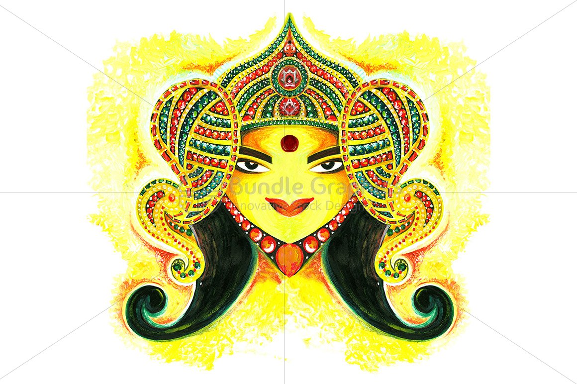 Maa Durga -  Abstract Painting