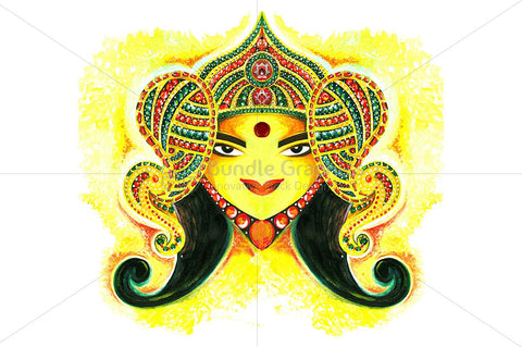Maa Durga -  Abstract Painting