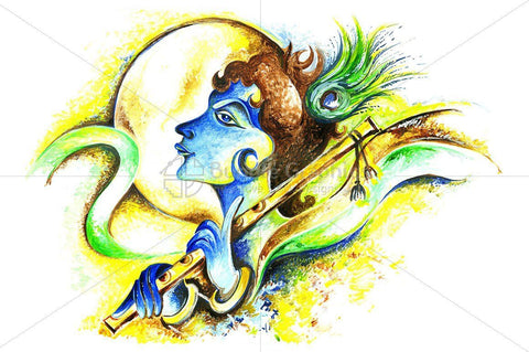 Abstract Painting of Lord Krishna