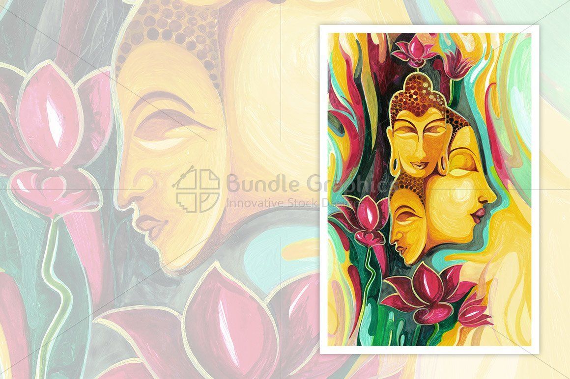 Abstract Painting of Lord Budha 