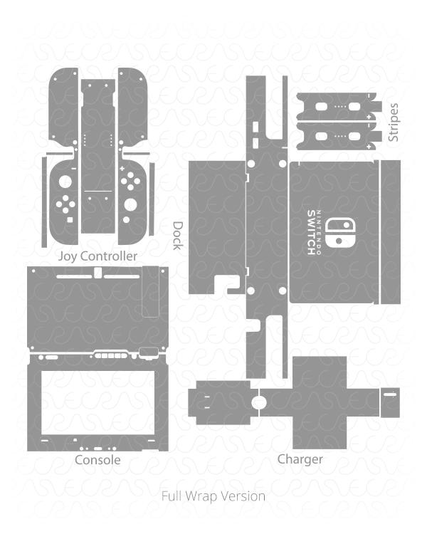 Nintendo Switch Gaming Bundle Vinyl Skin Vector Cut File Template 2017