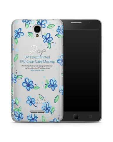 Alcatel Pop Star UV TPU Clear Case Design Mockup 2015 Front-Back