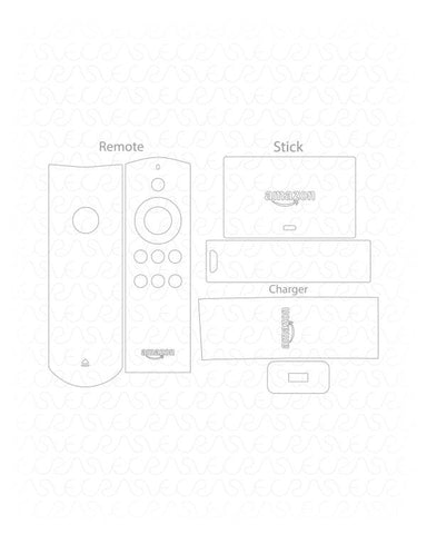 Amazon Fire TV Stick With Voice Remote & Power Adaptor Vinyl Skin Vector Cut File Template 2016