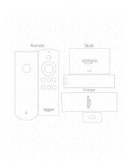 Amazon Fire TV Stick With Voice Remote & Power Adaptor Vinyl Skin Vector Cut File Template 2016