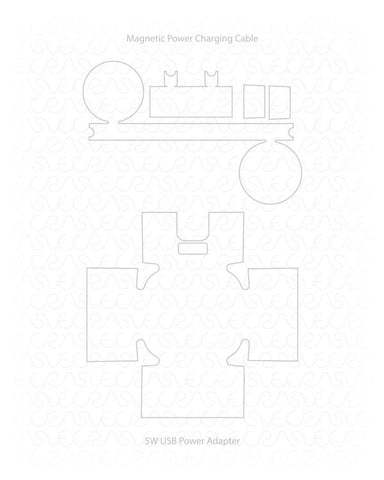 Apple Watch Magnetic Charger & 5W USB Power Adaptor Vinyl Skin Vector Cut File Template 2015- 2017