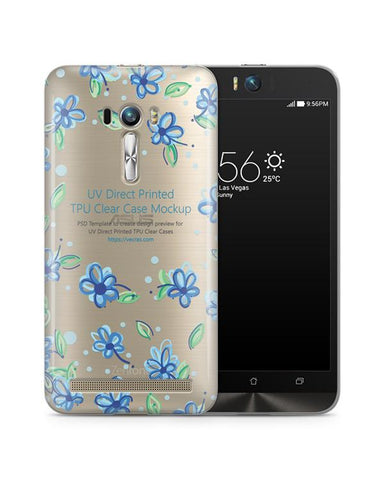 Asus Zenfone Selfie UV TPU Clear Case Design Mockup 2015 (Front-Back)