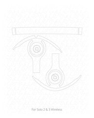 Beats Solo 2 and Solo 3 Wireless On-Ear Headphones Full Wrap Vinyl Skin Vector Cut File Template 2015-2016