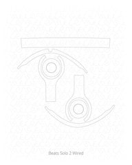Beats Solo 2 Wired On-Ear Headphones Full Wrap Vinyl Skin Vector Cut File Template 2014