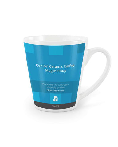 Conical Ceramic Coffee Mug Mockup