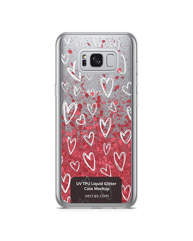 Samsung Galaxy S8 Plus UV TPU Liquid Glitter Case Design Mockup