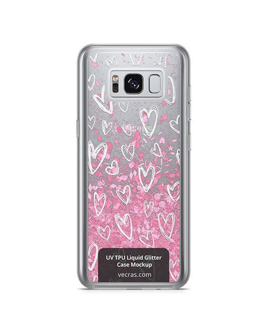 Samsung Galaxy S8 UV TPU Liquid Glitter Case Design Mockup