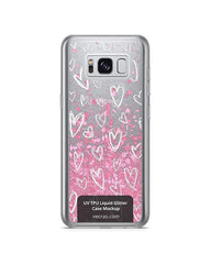 Samsung Galaxy S8 UV TPU Liquid Glitter Case Design Mockup 