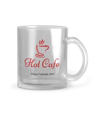 Tranparent Glass Coffee Mug Design Mockup