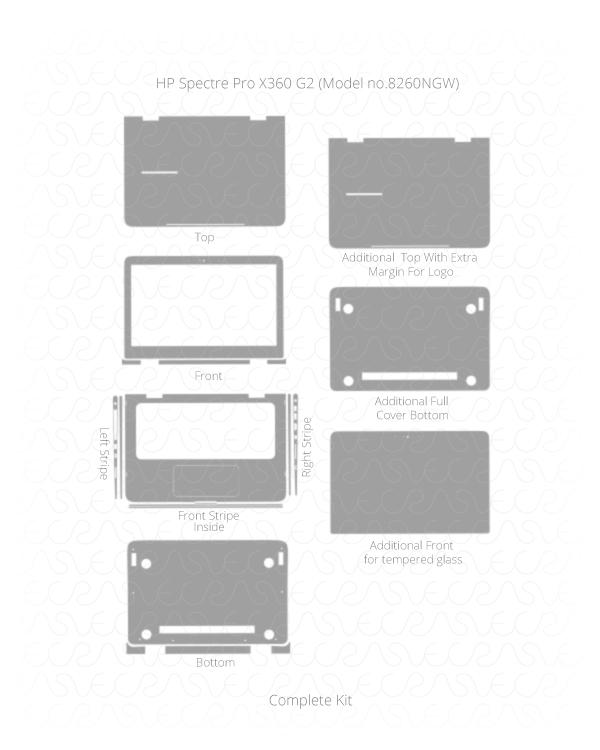 HP Spectre Pro X360 G2 Vinyl Skin Vector Cut File Template