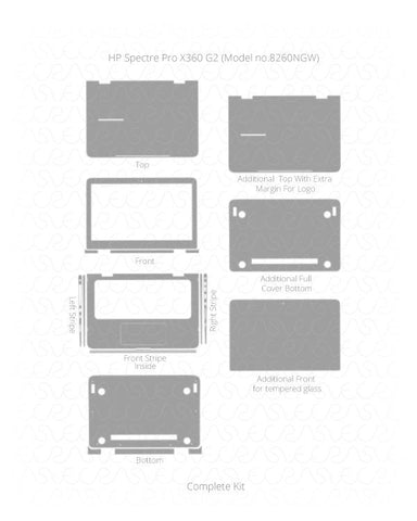 HP Spectre Pro X360 G2 Vinyl Skin Vector Cut File Template