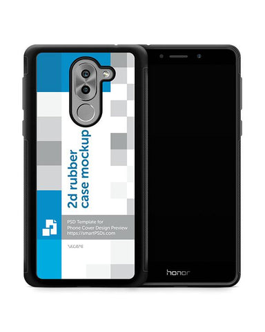 Huawei Honor 6X 2d RubberFlex Case Mockup 2016 (Front-Back)
