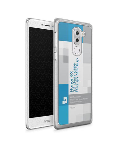 Huawei Honor 6X 2d PC ClearCase Design Mockup 2016 (Front-Back Angled)
