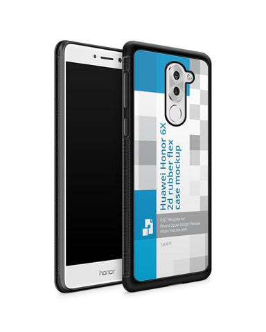 Huawei Honor 6X 2d RubberFlex Case Mockup 2016 (Front-Back Angled)