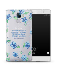 Huawei Honor 7 UV TPU Clear Case Design Mockup 2015 (Front-Back)
