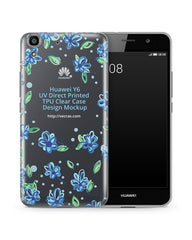 Huawei Y6 UV TPU Clear Case Design Mockup 2015 (Front-Back)