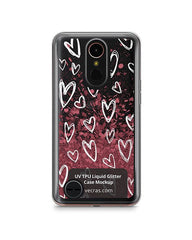 LG K10 2017 UV TPU Liquid Glitter Case Design Mockup 