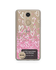 LG K8 2017 UV TPU Liquid Glitter Case Design Mockup