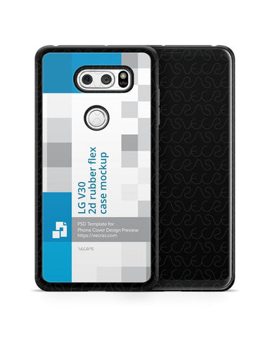 LG V30 2d Rubber Flex Case Mockup 2017 (Front-Back)