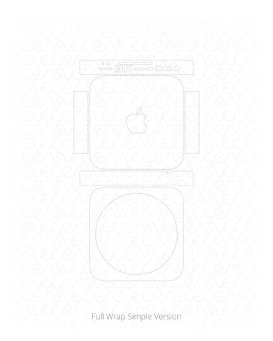 Apple Mac Mini Vinyl Skin Vector Cut File Template 2014-2017