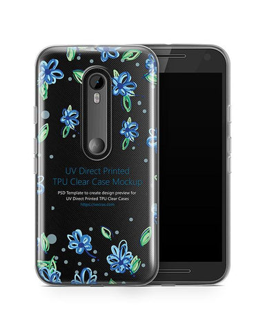 Motorola Moto G3 UV TPU Clear Case Design Mockup 2016 (Front-Back)