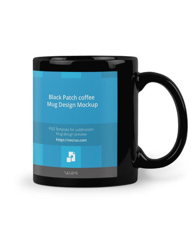 Black Patch coffee Mug Design Mockup