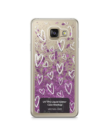 Samsung Galaxy A3 2016 UV TPU Liquid Glitter Case Design Mockup